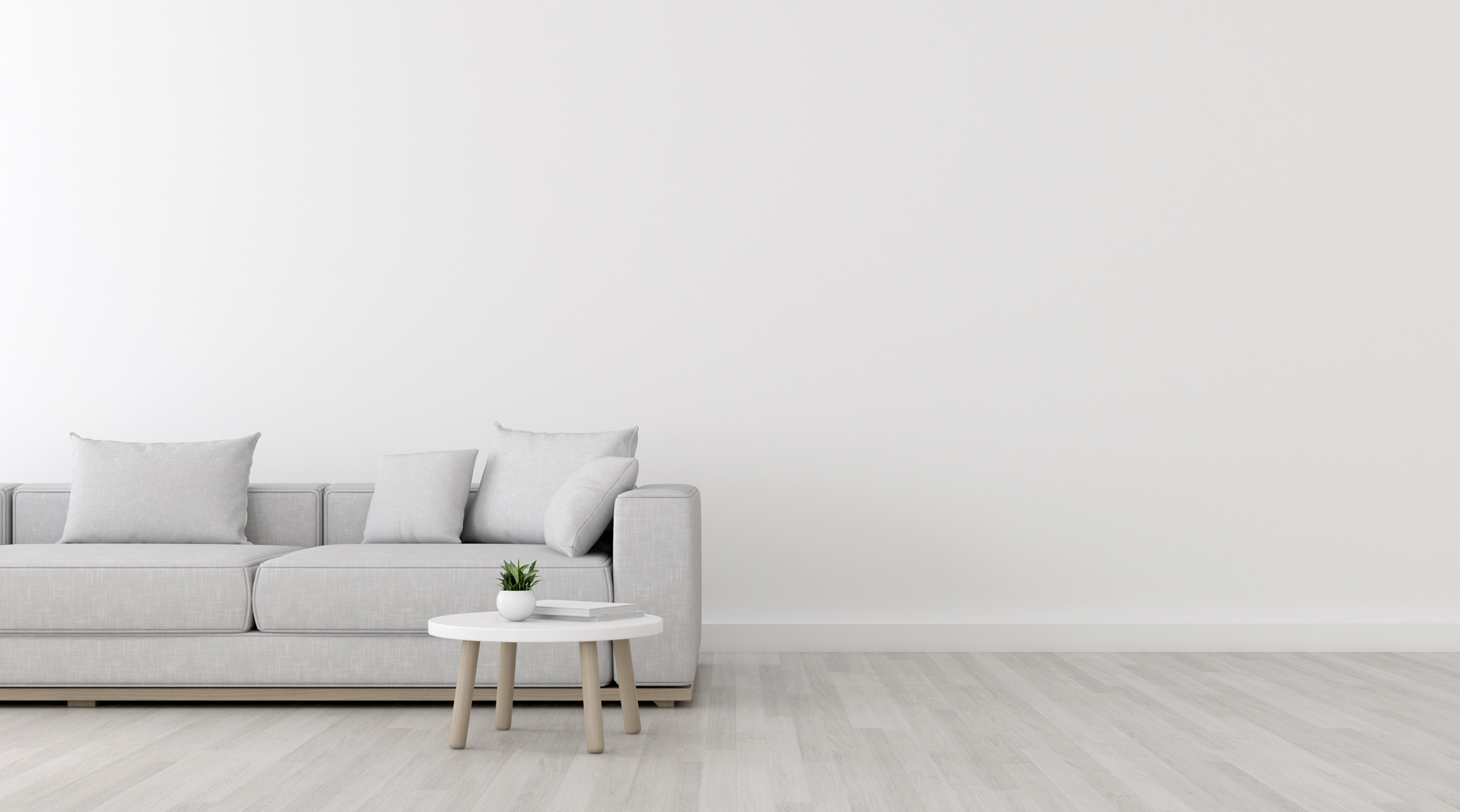 Modern Living Room with Sofa and Wooden Floor